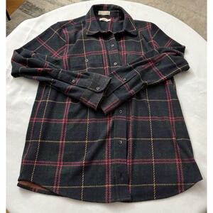 Faherty The Legend Sweater Button Up Shirt Women's  Multicolor Plaid Sz L